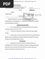 WESTCHESTER FIRE INSURANCE COMPANY v. MOYES Complaint