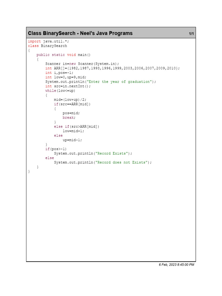 Binary Search | PDF