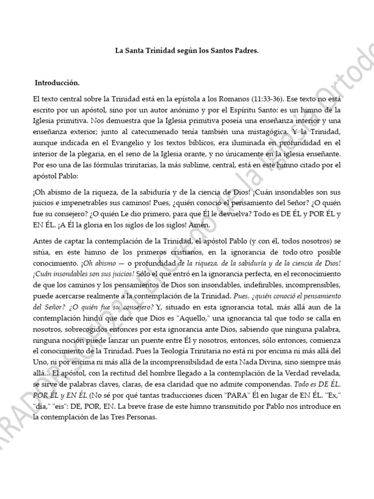 La Trinidad en la Teología Cristiana | PDF | espíritu Santo | Cristo ...