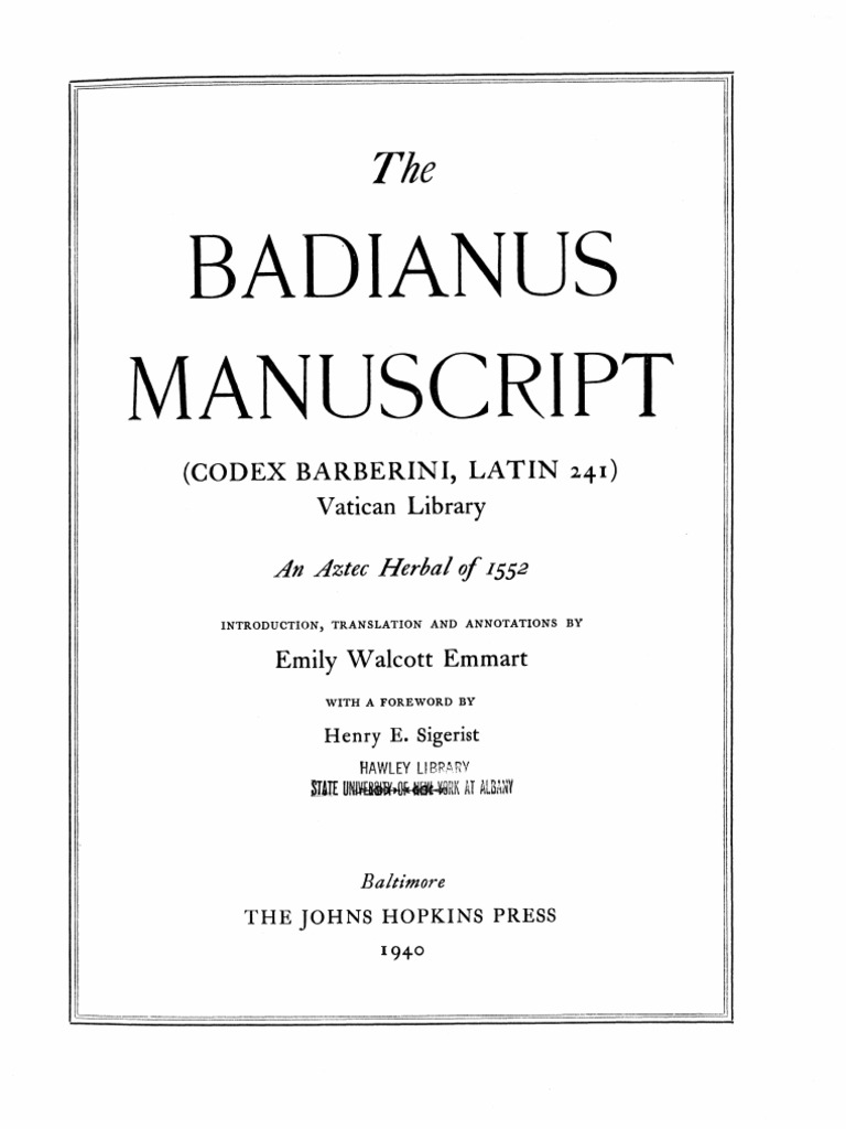 Aztec Herbal: The Badianus Manuscript | PDF