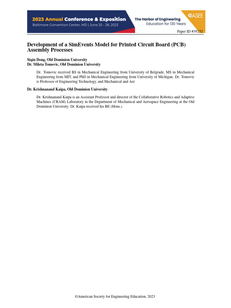 SimEvents Model for PCB Assembly Process | PDF | Printed Circuit Board ...