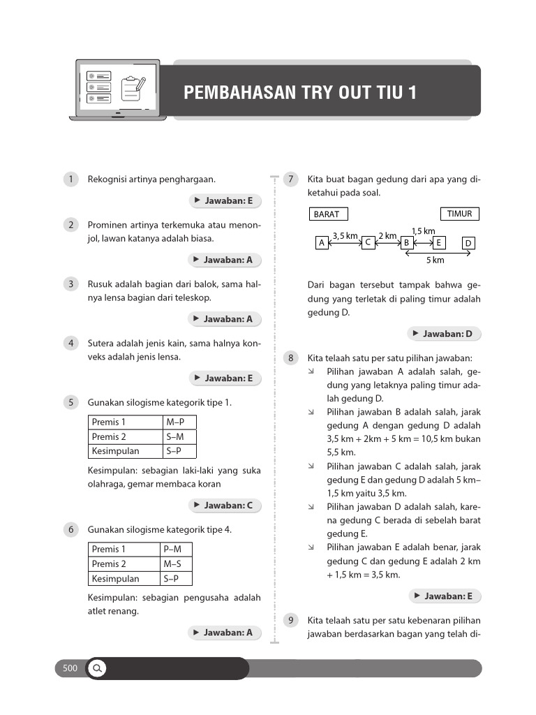 Pembahasan Try Out TIU 1 dan Jawaban | PDF