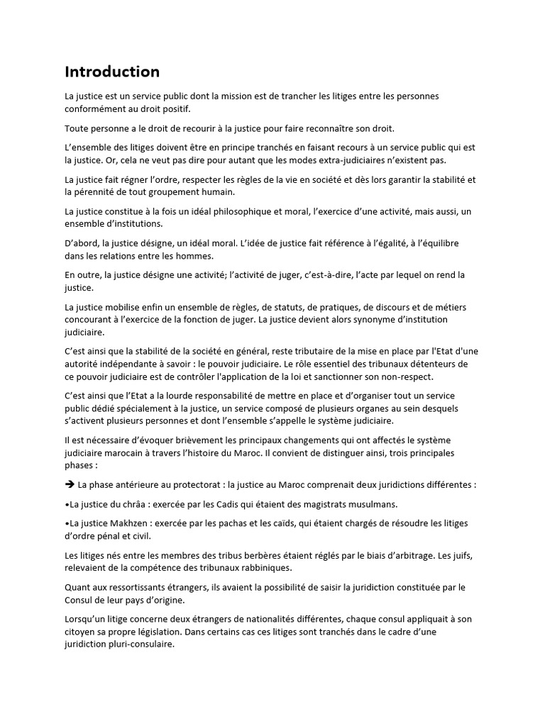 Organisation judiciaire au Maroc : historique et principes | PDF ...