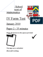 Year 9 January 2010 Paper 2 (Top 3 Sets)