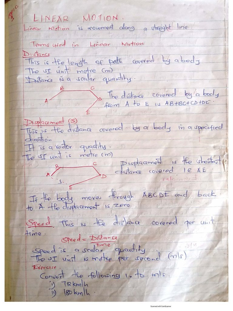 Physics Form 3 Notes Handwritten | PDF