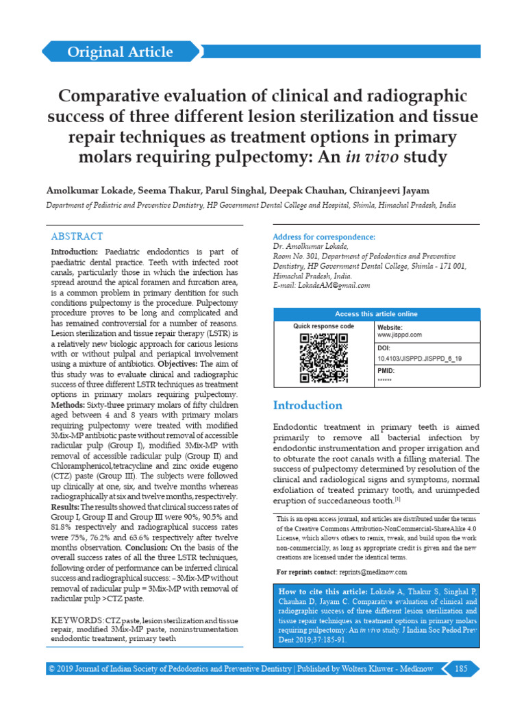 Comparative Evaluation of Clinical And.14 | PDF | Medical Specialties ...