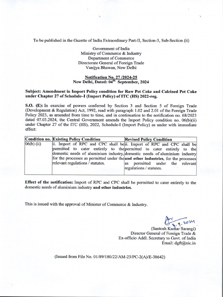 Notification No. 27 Dated 04.09.2024 | PDF