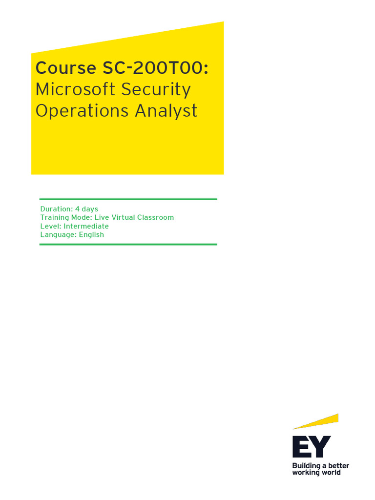 SC-200: Microsoft Security Analyst Course | PDF | Microsoft Azure ...