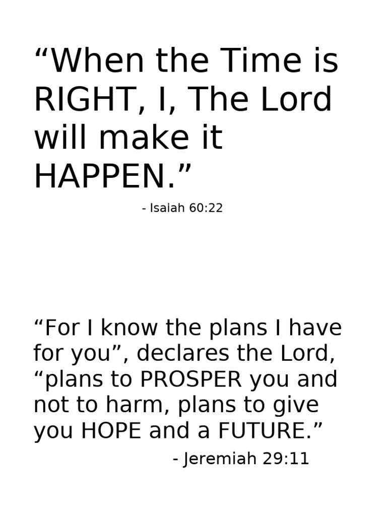 When The Time Is RIGHT | PDF