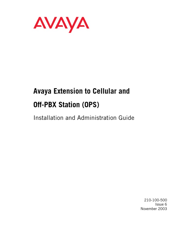 Avaya EC500 Administration Guide | PDF | Session Initiation Protocol