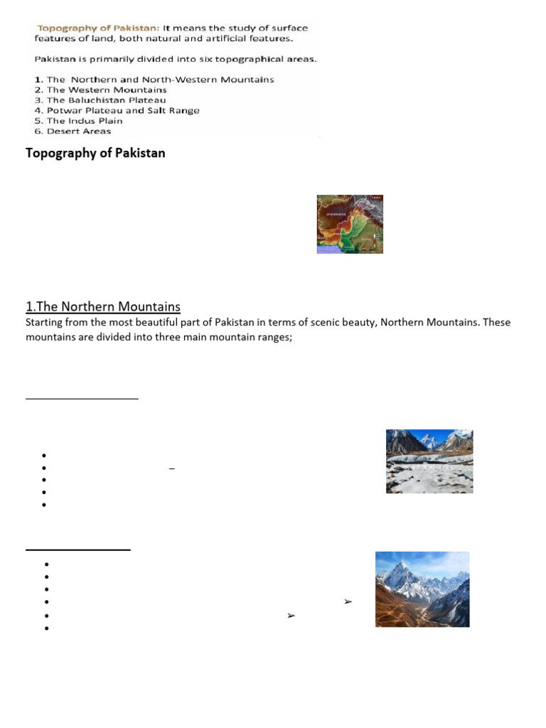 Topography and Features of Pakistan | PDF | Indus River | River
