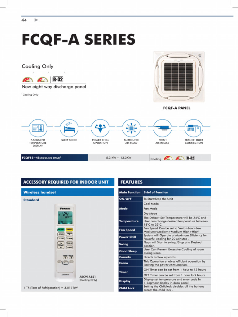 DAIKIN Ceiling Mounted Split Inverter AC Catalogue | PDF