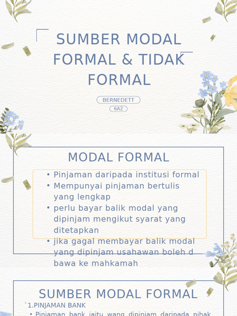 Sumber Modal Formal & Tidak Formal | PDF