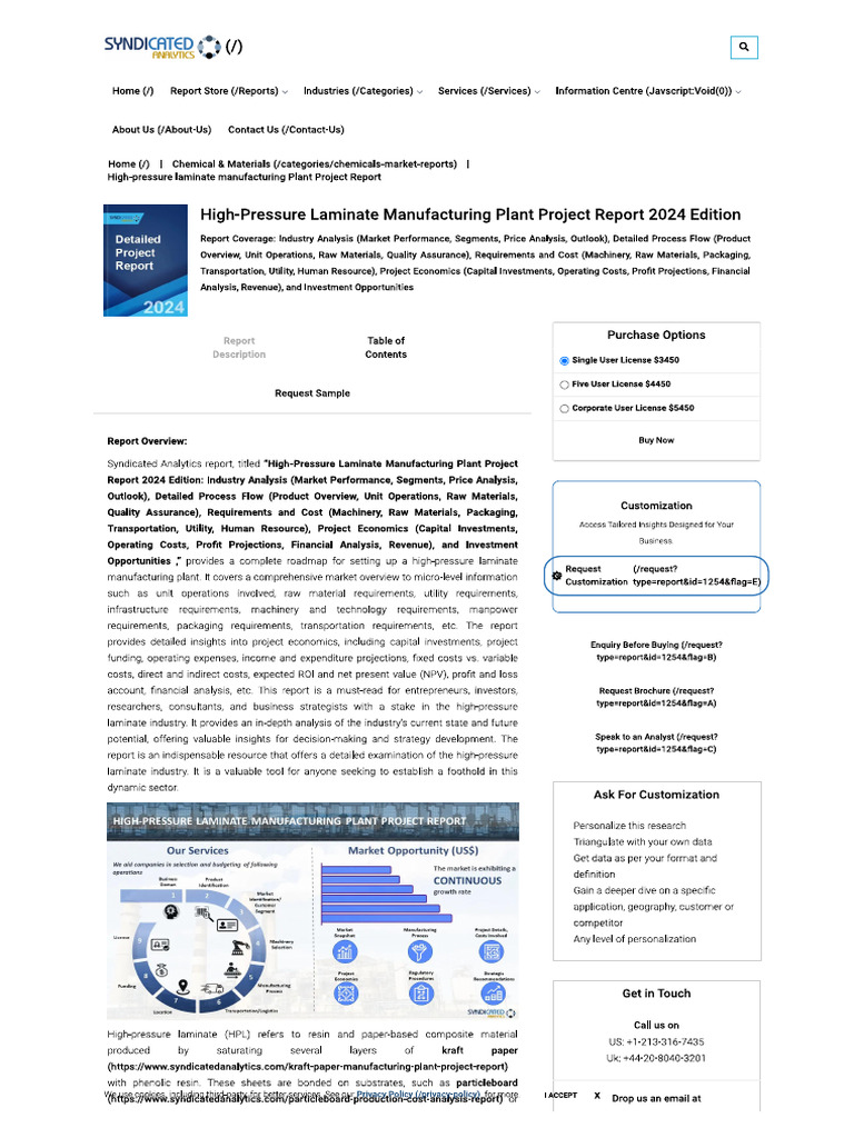 High-Pressure Laminate Manufacturing Plant Project Report 2024 | PDF