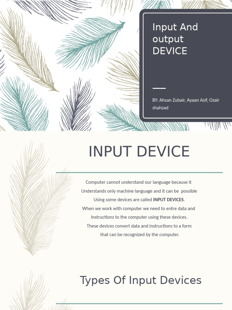 Input and Output Devices Overview | PDF | Computer Keyboard | Computer ...