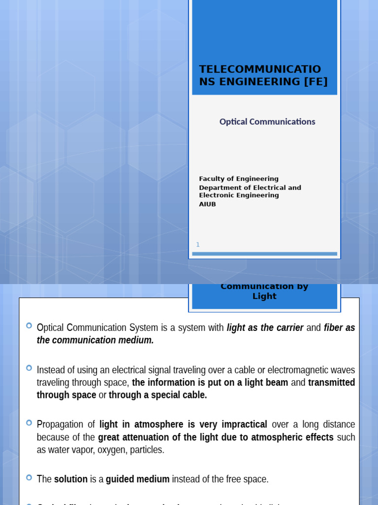 Overview of Optical Fiber Communication | PDF | Optical Fiber ...