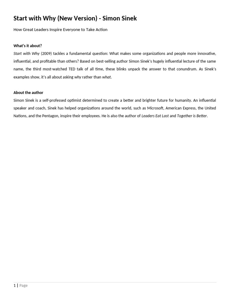 Management And Leadership Start With Why New Version Simon Sinek