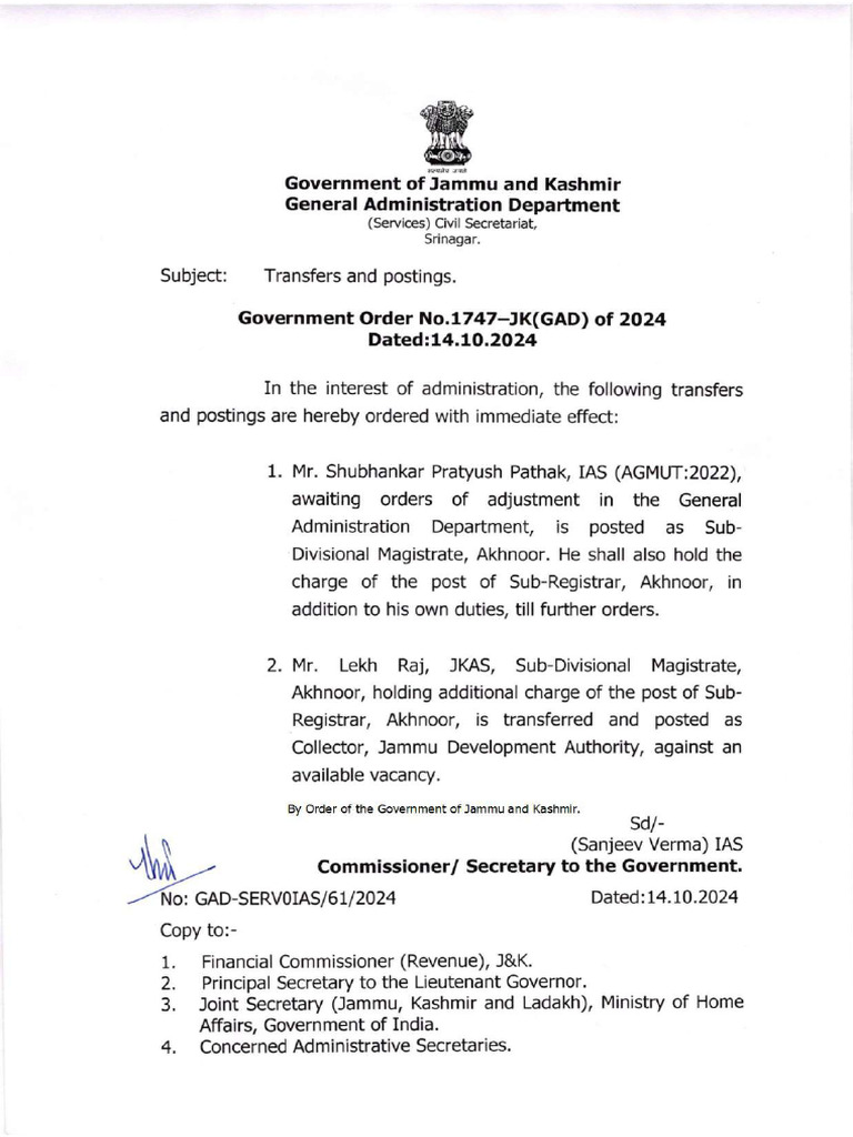 J&K Government Officials List | PDF | Foreign Language Studies