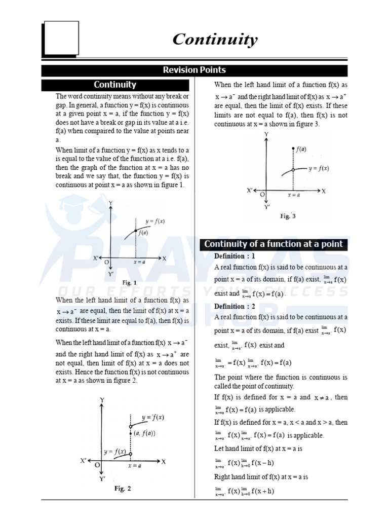 PLPN Maths: Continuity Concepts | PDF | Function (Mathematics ...