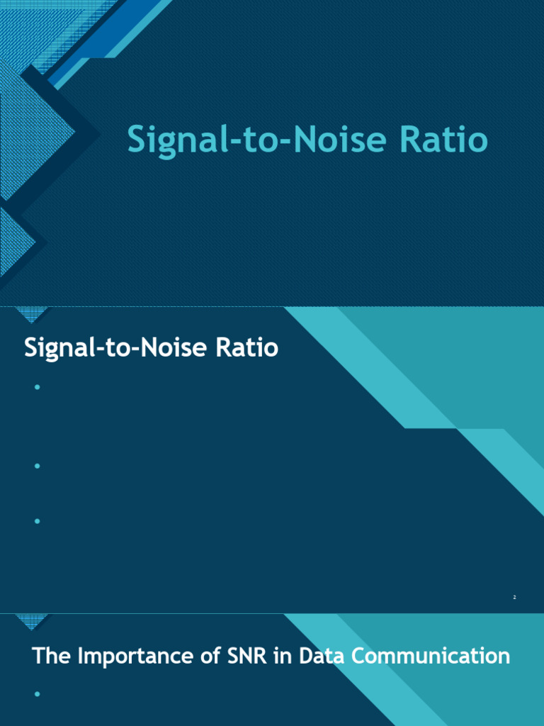 Understanding Signal-to-Noise Ratio (SNR) | PDF | Signal To Noise Ratio ...