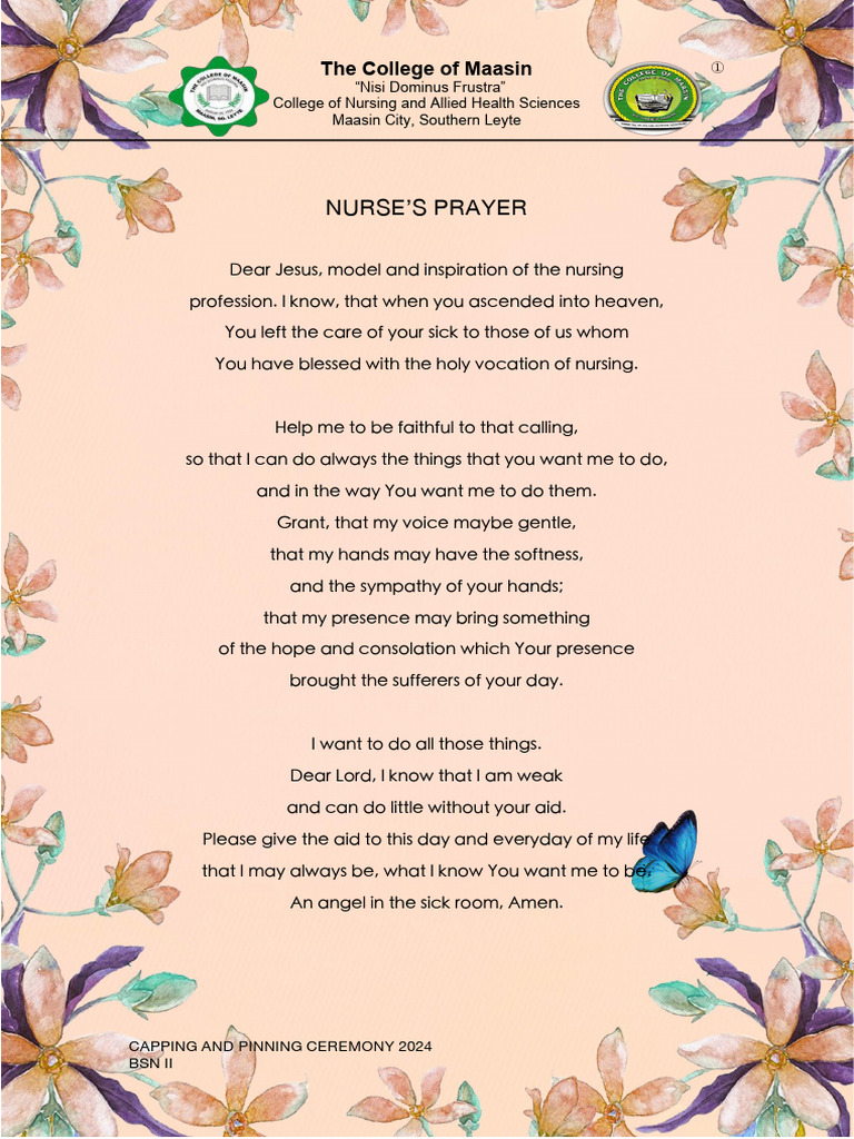 Nurses Prayer and Nightingale Pledge | PDF | Nursing