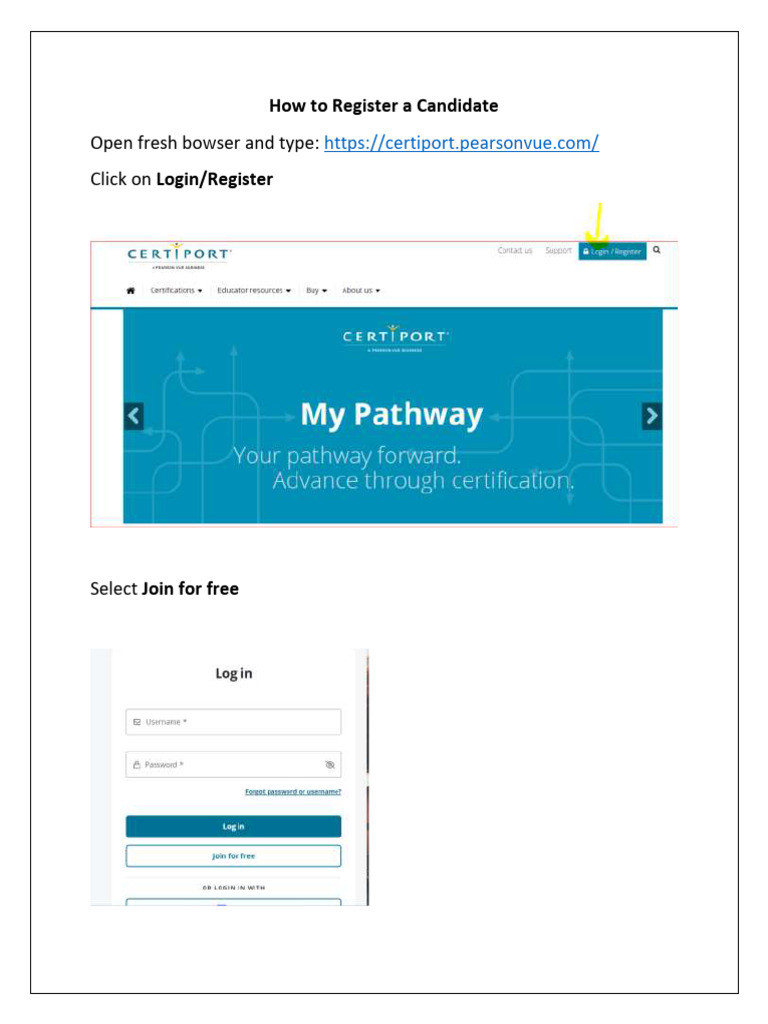 01.how To Register A Candidate-Certiport CISCO | PDF
