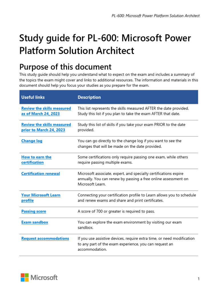 PL-600 Study Guide Overview | PDF | Business Process | Microsoft Azure