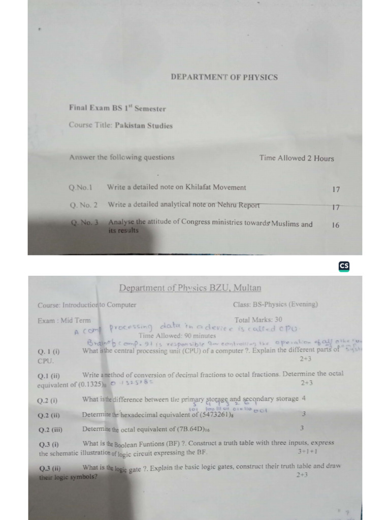 Past Paper | PDF