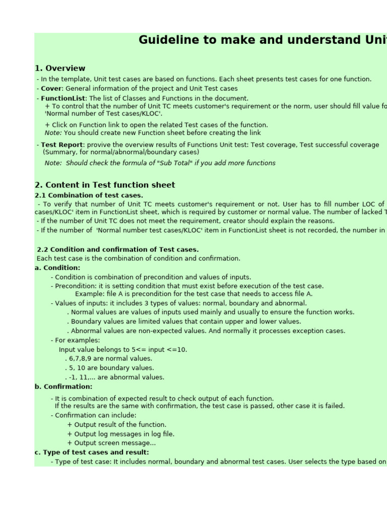 SWT Unit Test Case Guidelines | PDF | User (Computing) | Unit Testing
