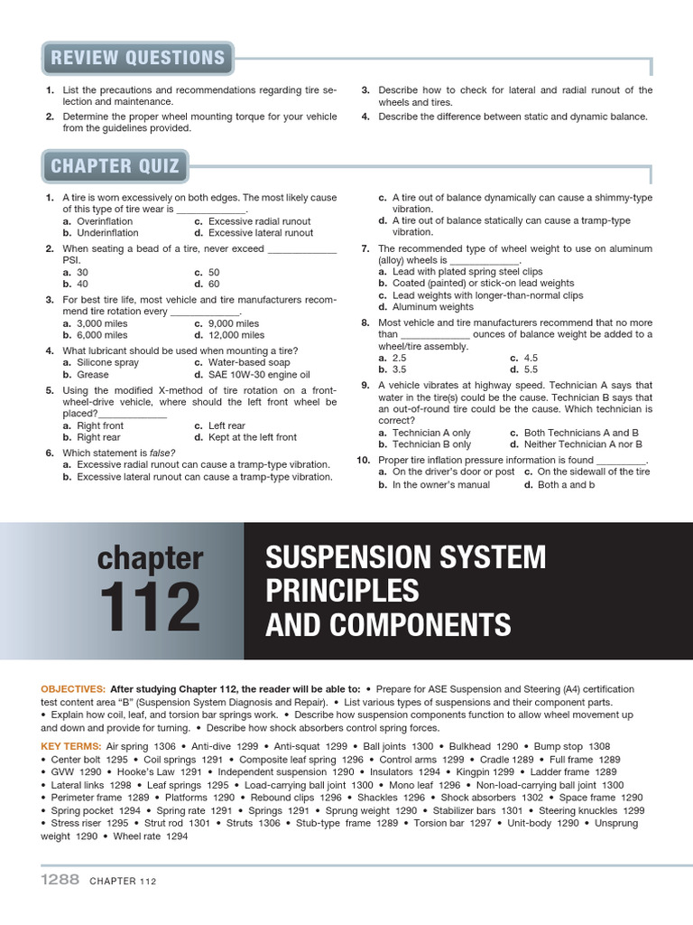 Suspension System Principles Overview | PDF | Axle | Steering