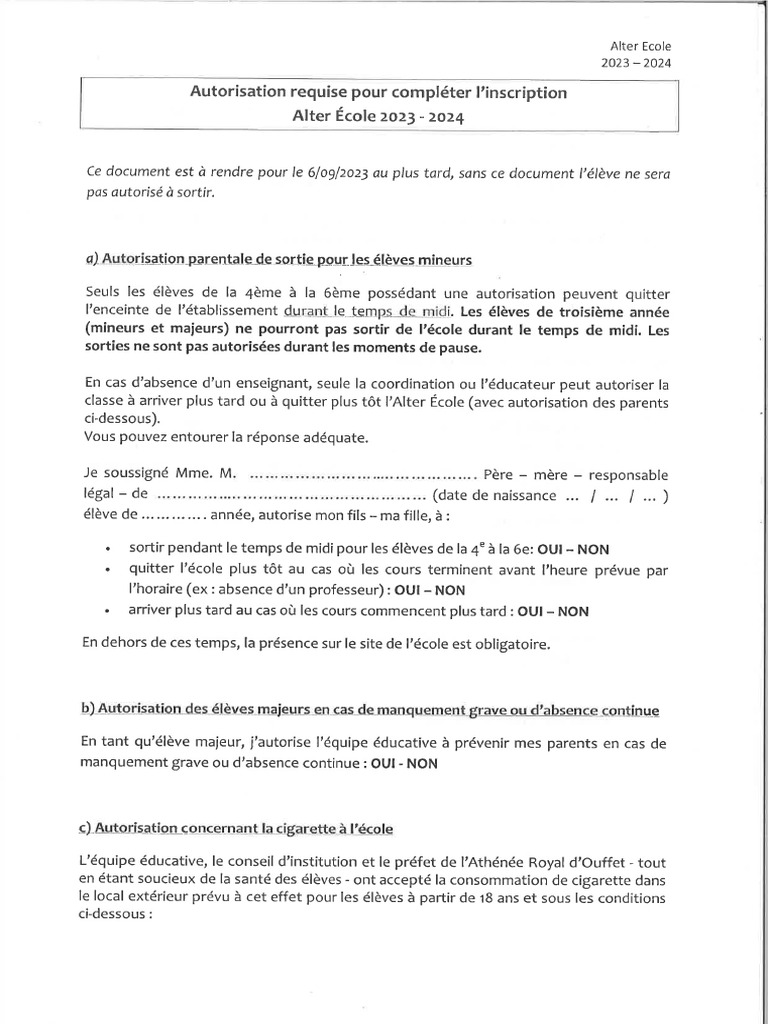 Autorisations | PDF