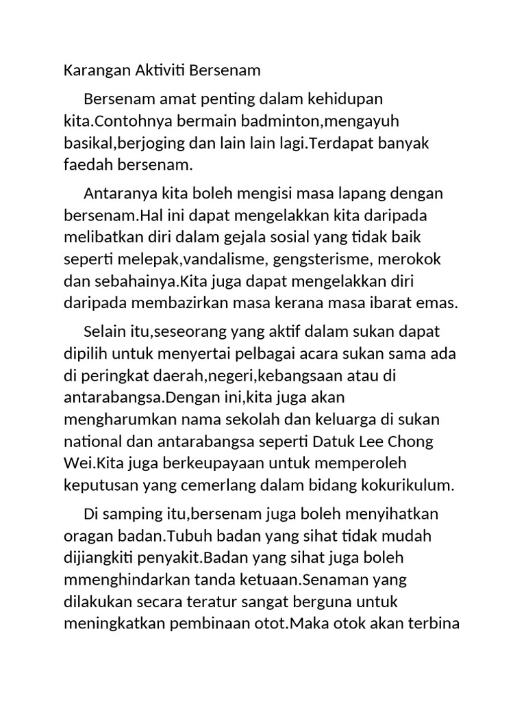 Faedah dan Kepentingan Bersenam | PDF | Gaya Hidup | Kesehatan Holistik