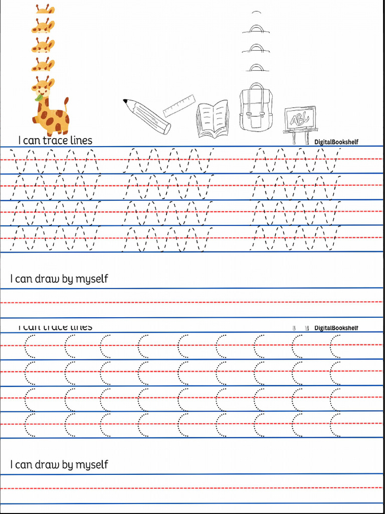 Tracing line template pdf