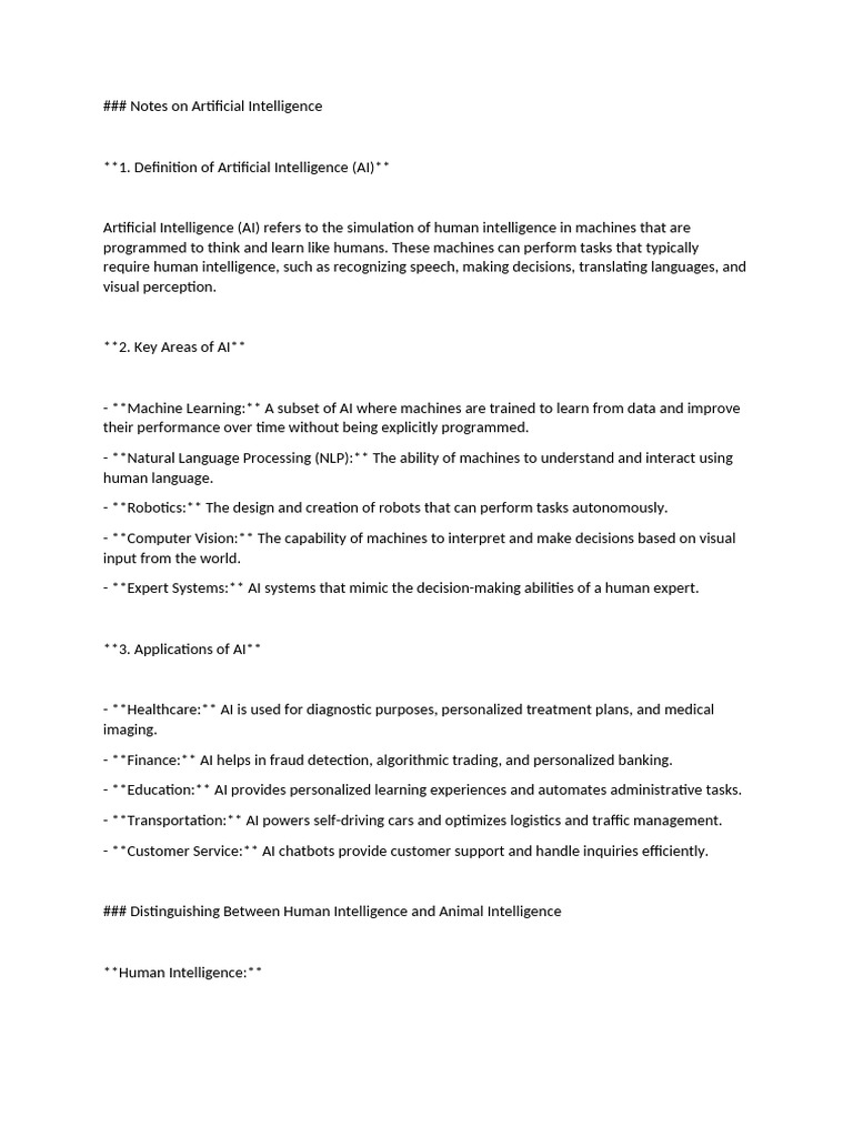 Notes on artificial intelligence pdf artificial intelligence