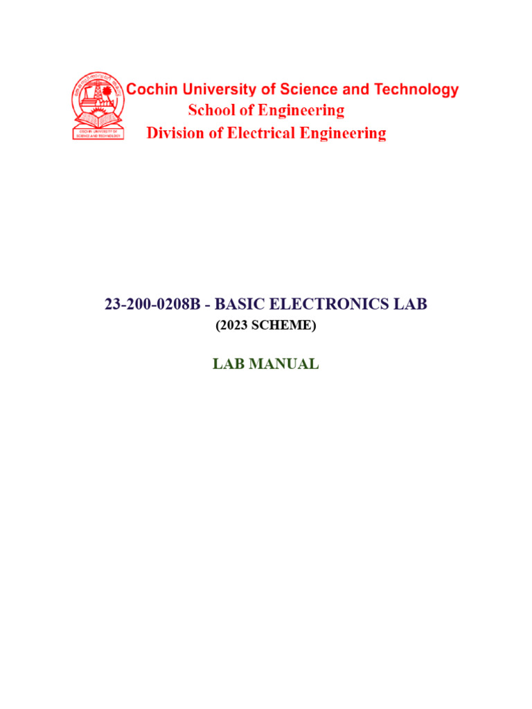 23-200-0208b - Basic Electronics Lab Manual - New | PDF | Rectifier | Diode
