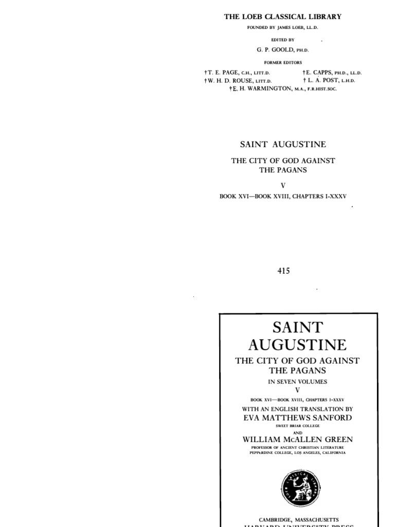 The city of god v 16 18 3 augustine of hippo pdf augustine of