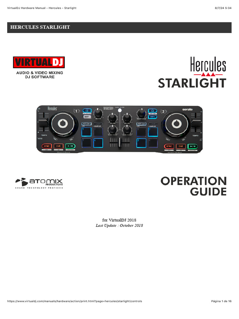 Hercules Starlight VirtualDJ Manual | PDF | Equalization (Audio ...