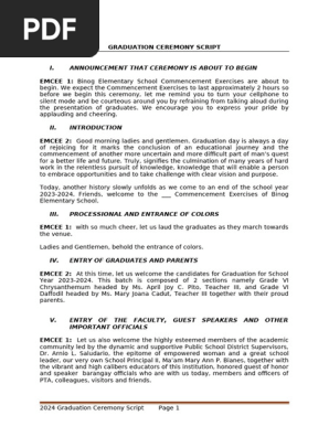 2024 GRADUATION MASTER OF CEREMONY SCRIPT