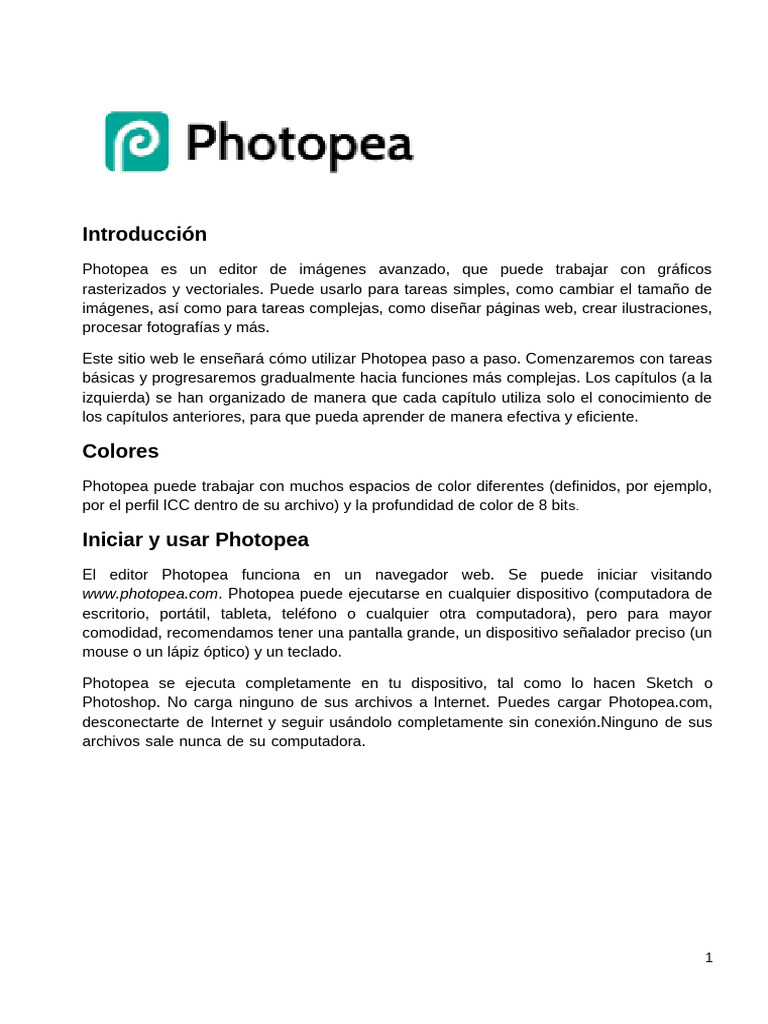 Guía Completa para Usar Photopea | PDF | Adobe Photoshop | Botón ...