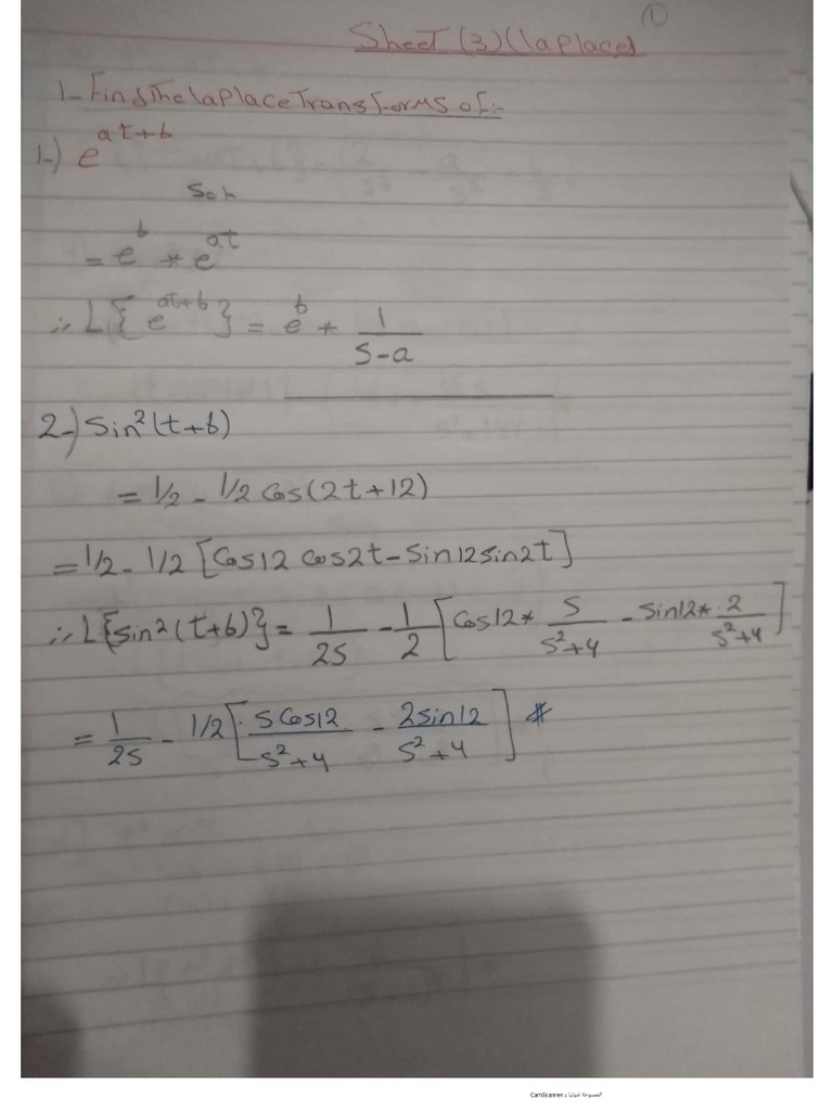 Laplace Sheet Sol Pdf