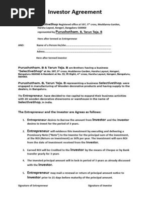 investment agreement