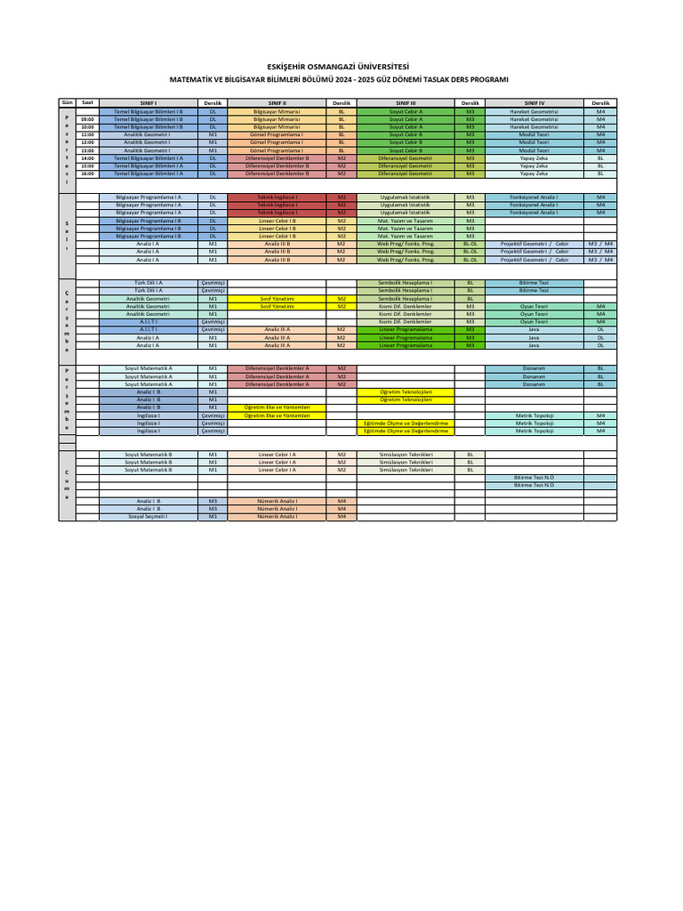 Guz-Taslak Ders Programi | PDF