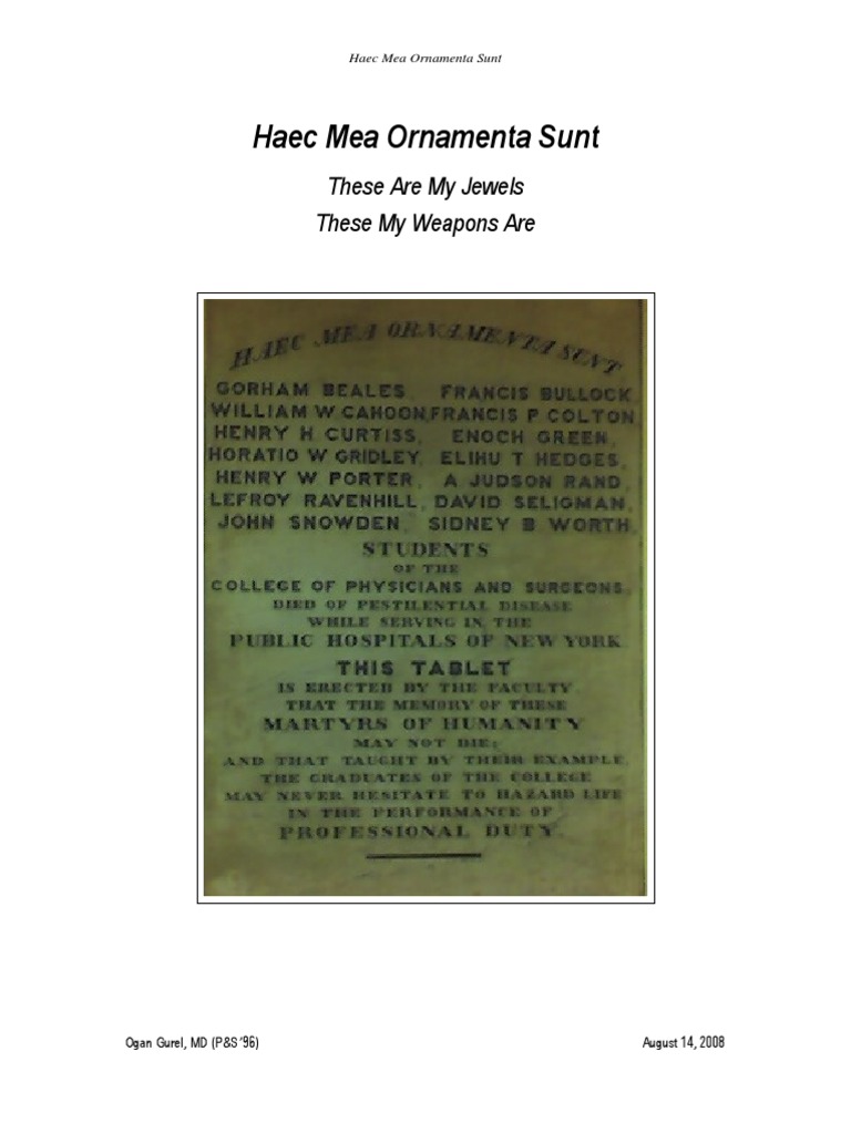 Haec Mea Ornamenta Sunt PDF Medicine Diseases And Disorders