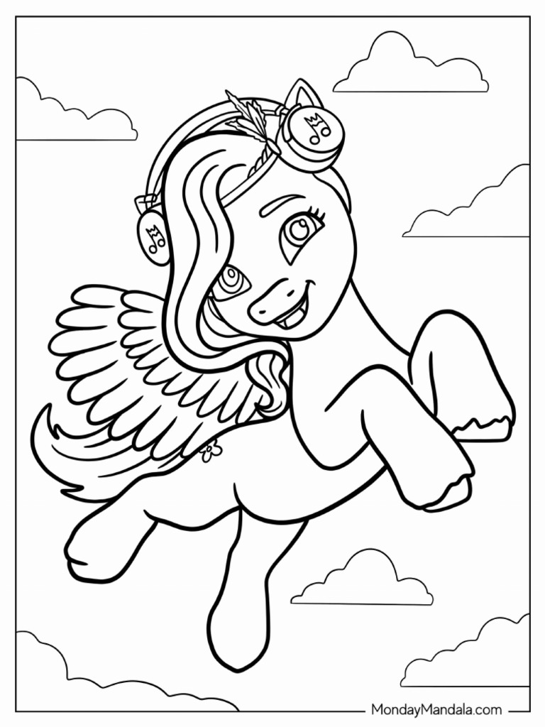 Simple Pipp Petals Pony Coloring Sheet For Kids | PDF