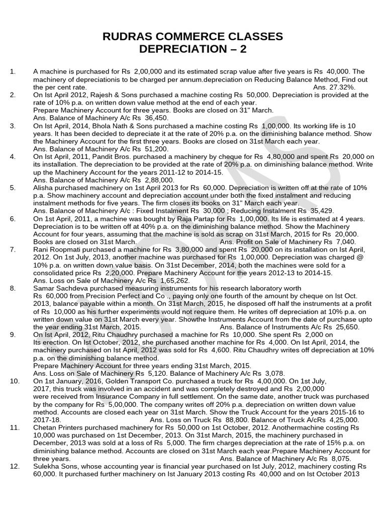 Machinery Depreciation Calculations | PDF | Depreciation | Balance Sheet