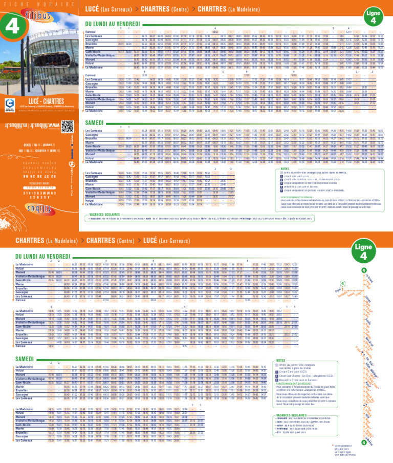 Horaires Filibus Ligne 4 Chartres | PDF
