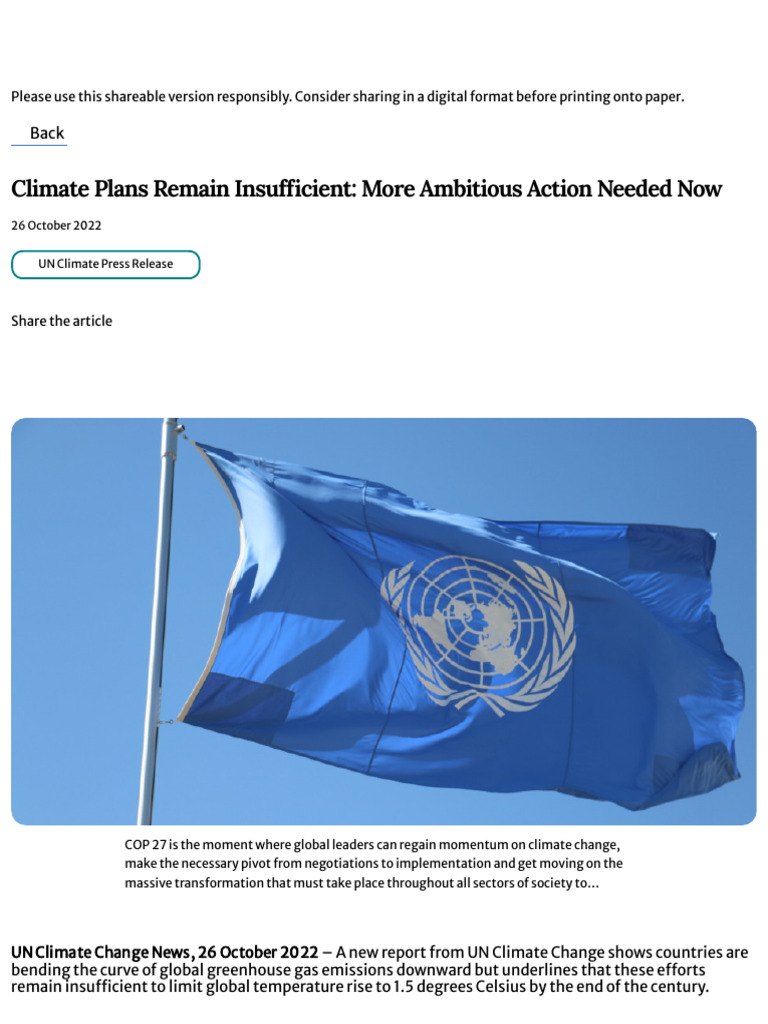 Climate Plans Remain Insufficient - More Ambitious Action Needed Now ...