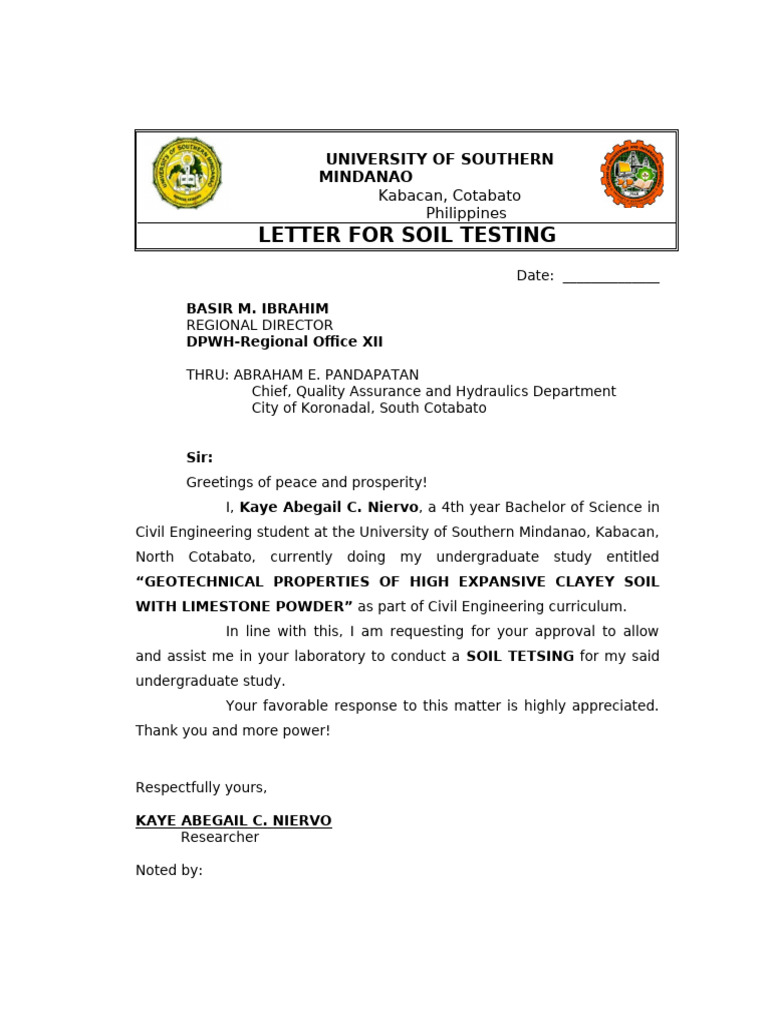Soil Testing Request for Research Study | PDF