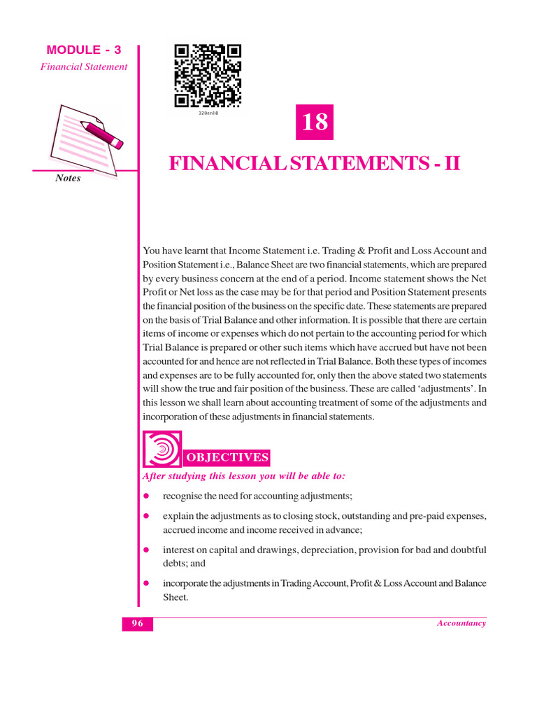 Accounting Adjustments in Financial Statements | PDF | Debits And ...
