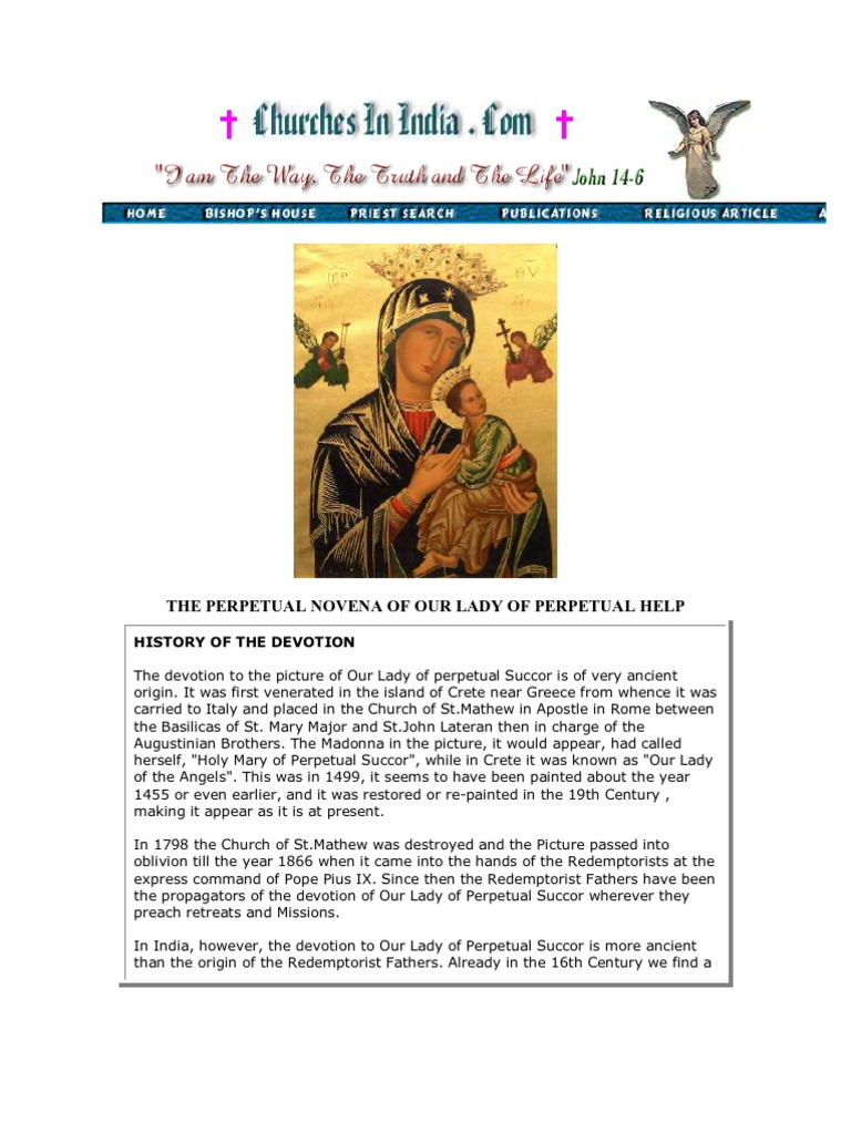 The Perpetual Novena Of Our Lady Of Perpetual Help Pdf Mary Mother